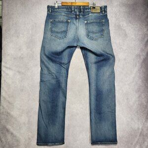 Robert Graham Jeans Mens 38x34 Slim Jim Blue Denim Straight Leg Stretch